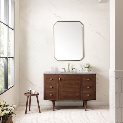 Amberly 48" Single Vanity Cabinet, Mid-Century Walnut