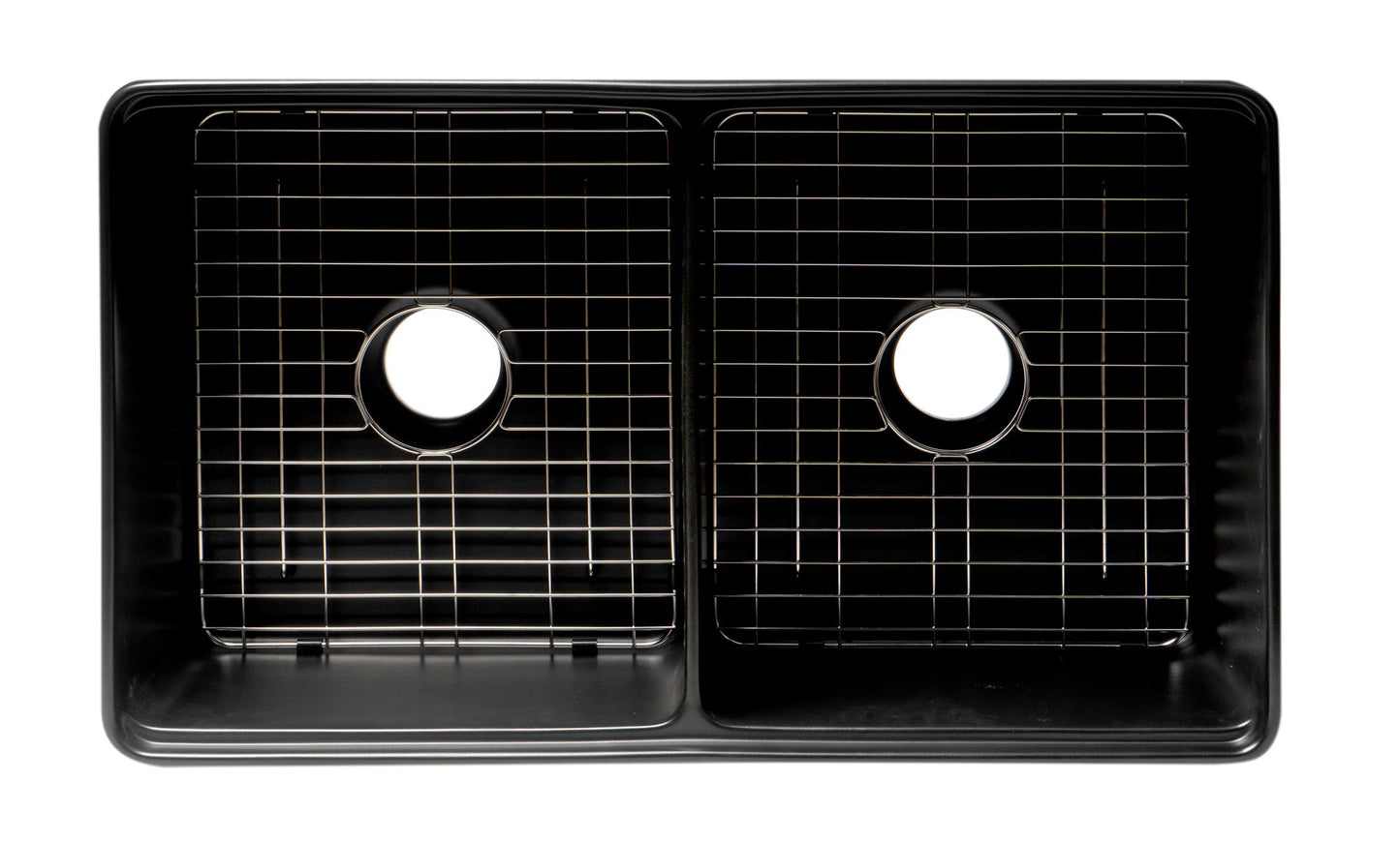 ALFI brand ABFS3320D Workstation 33" x 20" Double Bowl Step Rim Fireclay Farm Sink with Accessories