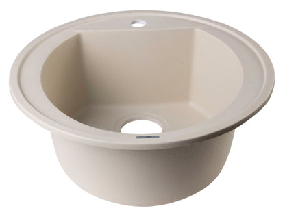 ALFI brand AB2020DI 20" Drop-In Round Granite Composite Kitchen Prep Sink