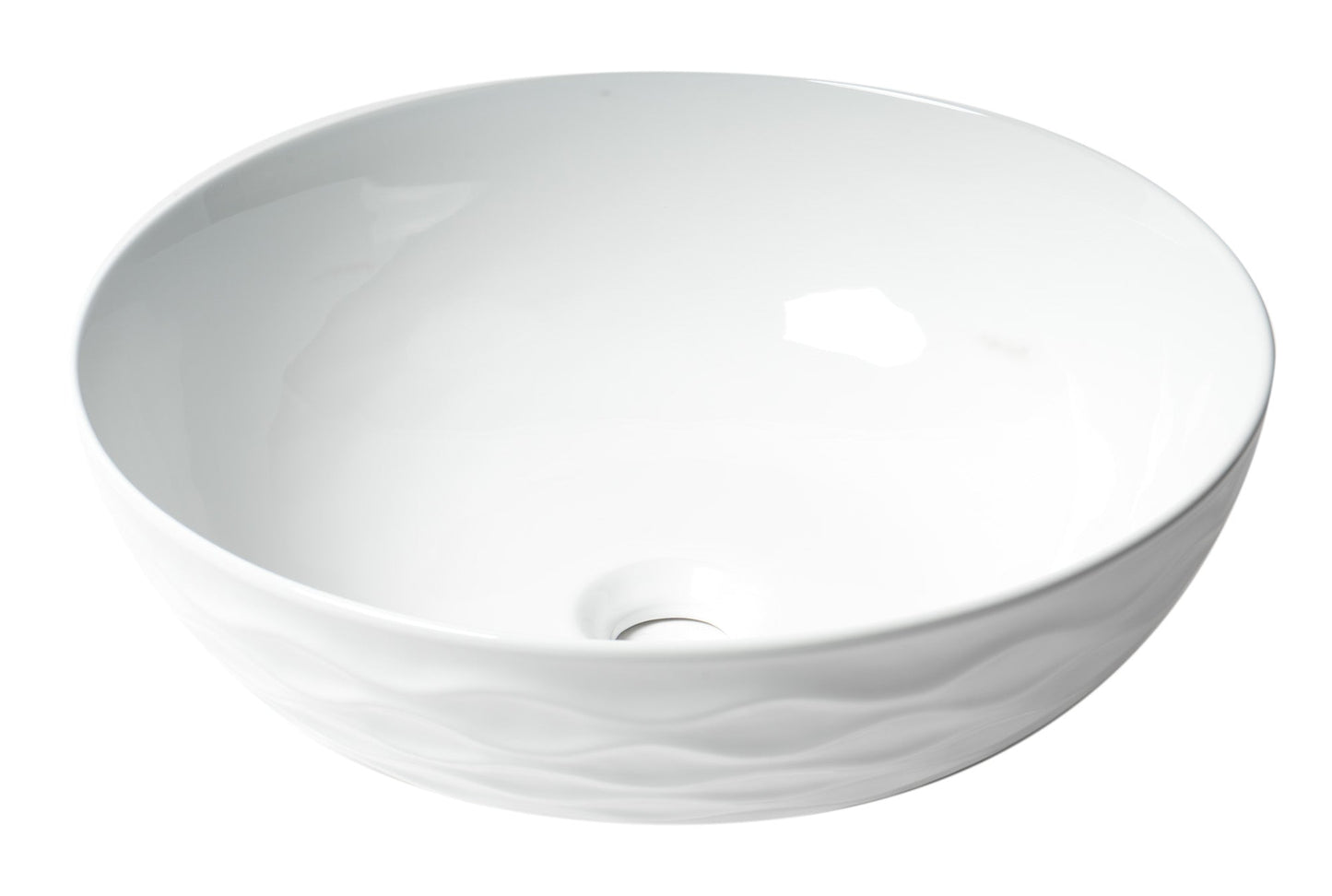 ALFI brand  ABC909 White 17" Decorative Round Vessel Above Mount Ceramic Sink