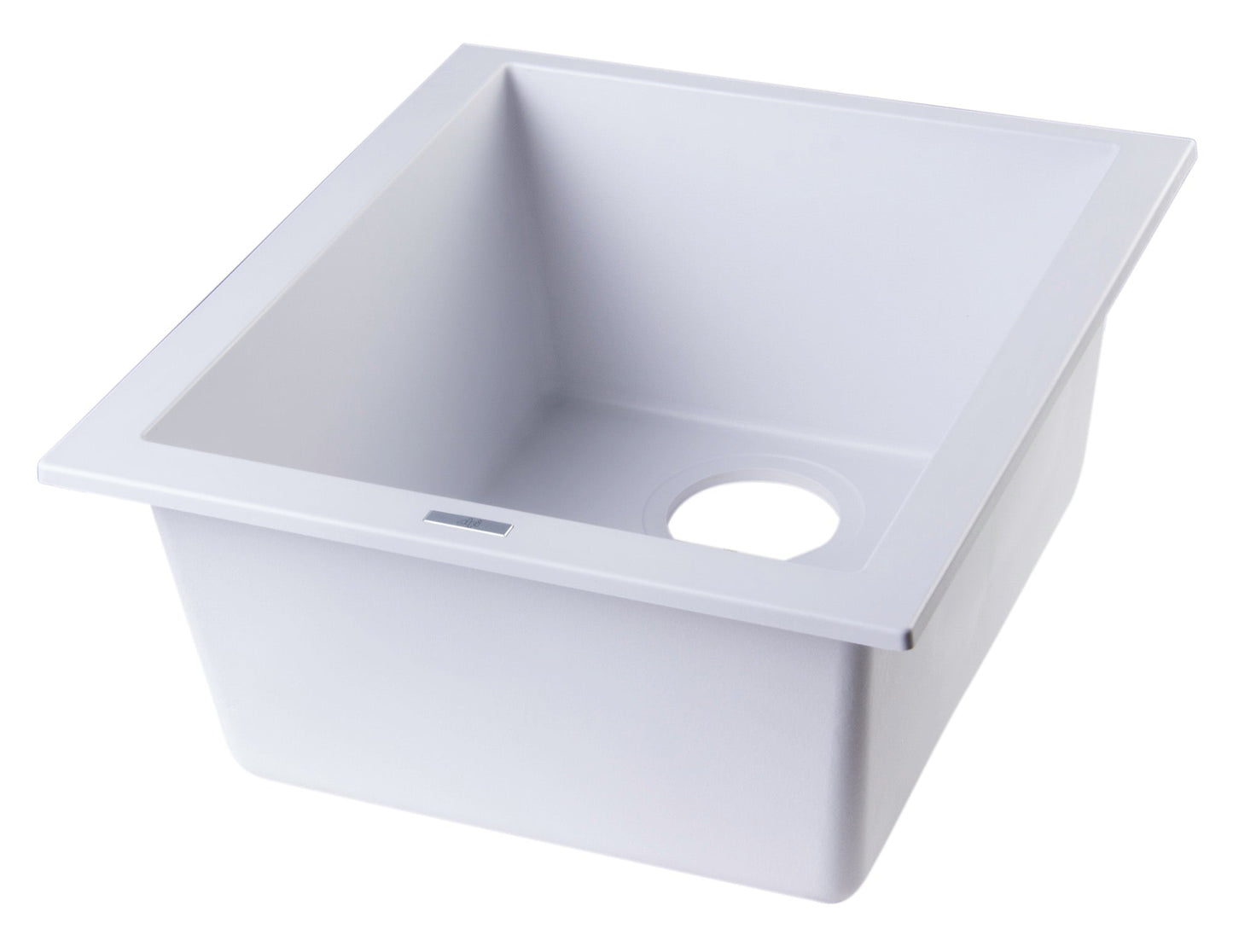 ALFI brand AB1720UM 17" Undermount Rectangular Granite Composite Kitchen Prep Sink