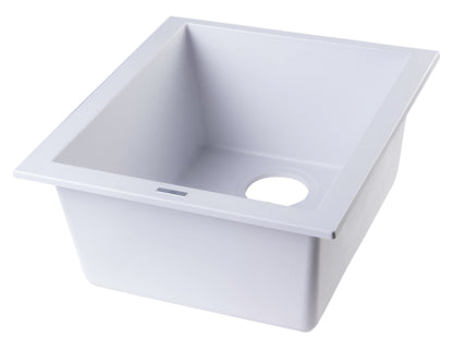 ALFI brand AB1720UM 17" Undermount Rectangular Granite Composite Kitchen Prep Sink