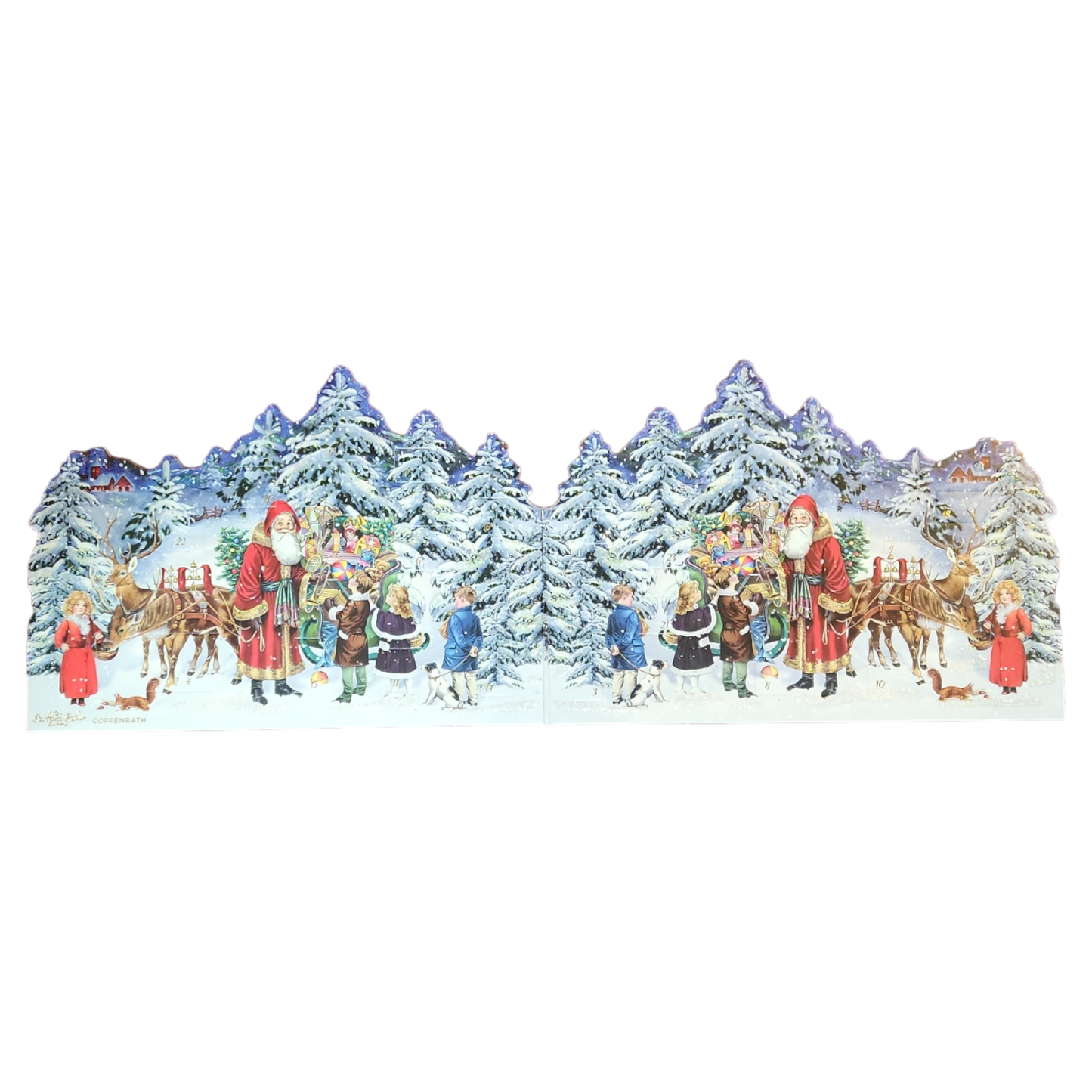 Diecut Santa And His Sleigh  Advent Card With Envelope