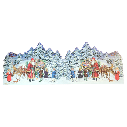 Diecut Santa And His Sleigh  Advent Card With Envelope