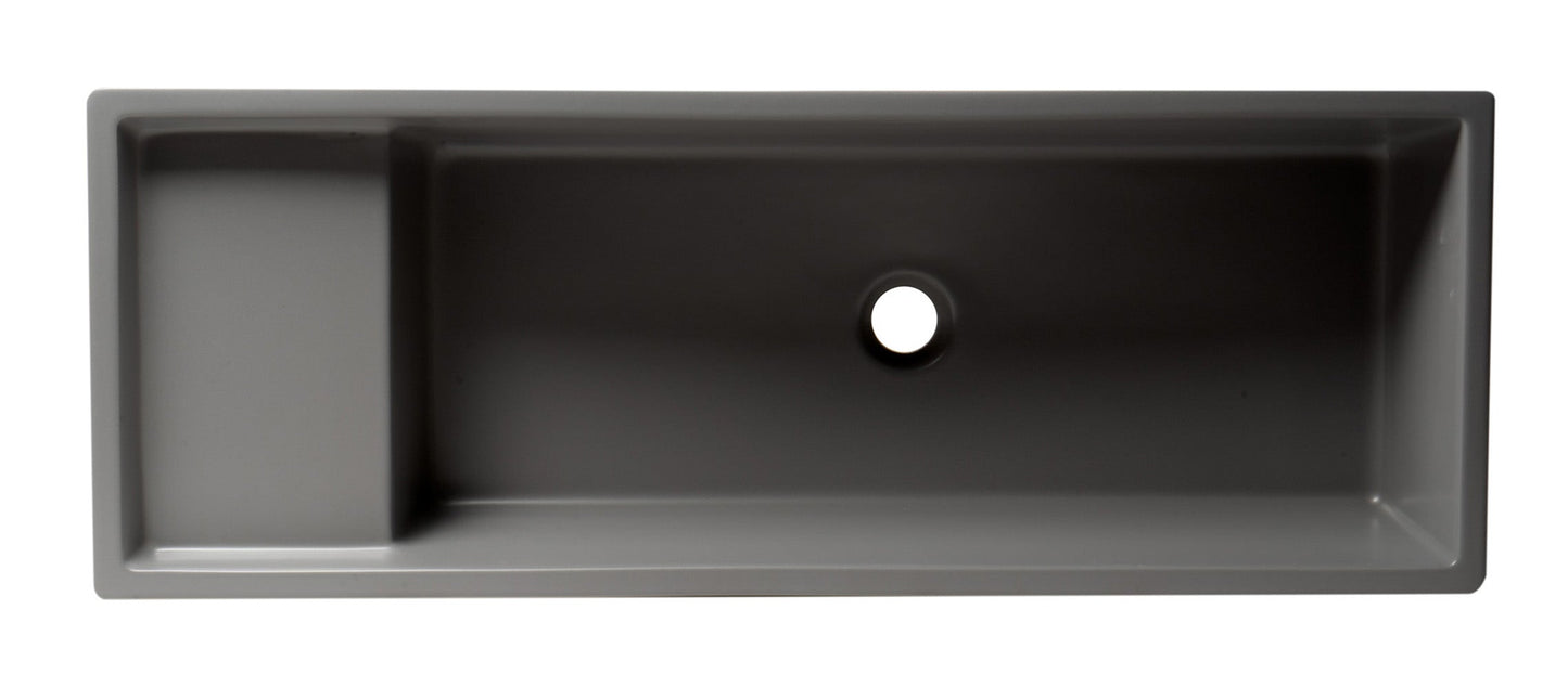 ALFI brand  AB39TRGM 39" Grey Matte Above Mount Fireclay Bathroom Trough Sink