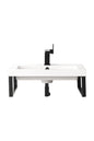 Two Boston 18" Wall Brackets, Matte Black w/ 23.6" White Glossy Composite Stone Top