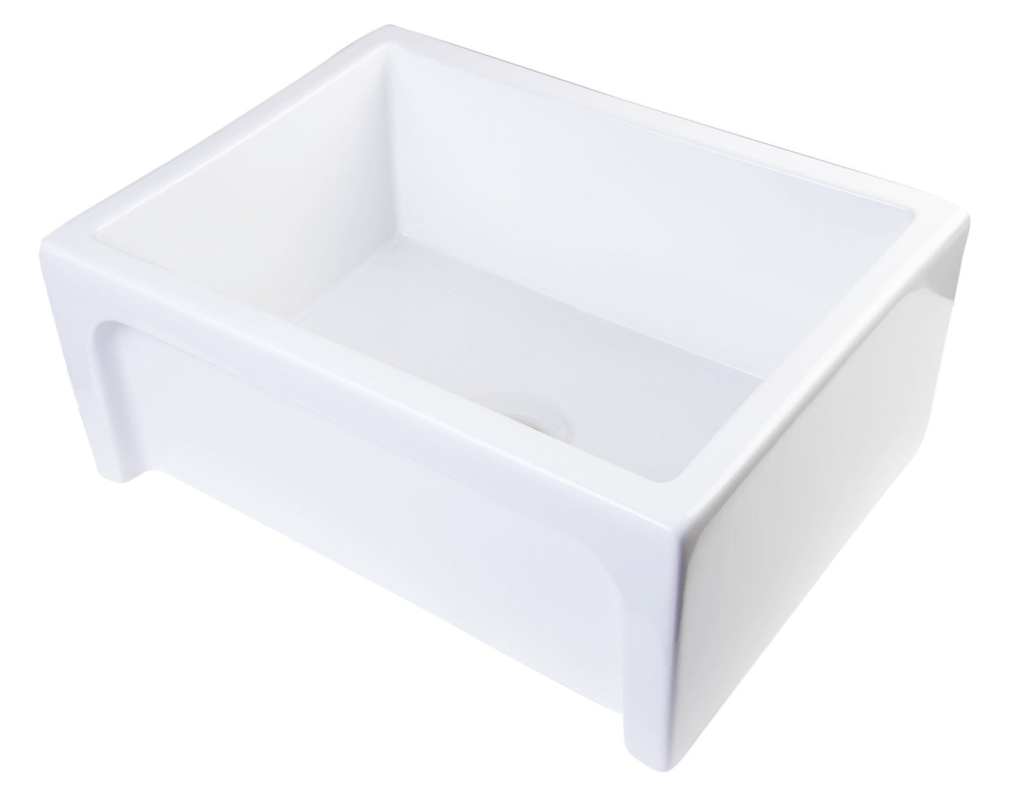 ALFI brand AB2418ARCH Arched Apron Thick Wall Fireclay Single Bowl Farm Sink