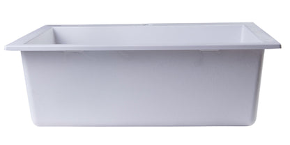 ALFI brand AB2420DI 24" Drop-In Single Bowl Granite Composite Kitchen Sink