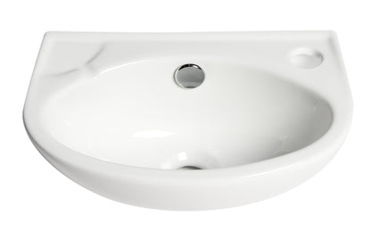 ALFI brand  ABC118 White 14" Small Wall Mounted Ceramic Sink with Faucet Hole