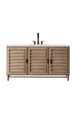 Portland 60" Single Vanity Cabinet, Whitewashed Walnut
