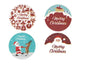 Christmas Stickers - Burgundy Sentiments - 1 inch - Set of 50