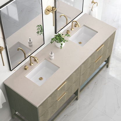Emmeline 72" Double Vanity Cabinet, Pebble Oak