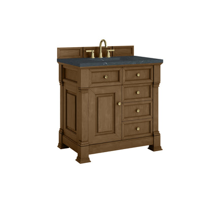 James Martin 547-V36 Brookfield 36” Single Vanity – Black Onyx / Honey Oak / Pearl Charcoal