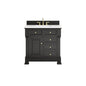 James Martin 547-V36 Brookfield 36” Single Vanity – Black Onyx / Honey Oak / Pearl Charcoal