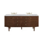 Amberly 72" Double Vanity Cabinet, Mid-Century Walnut