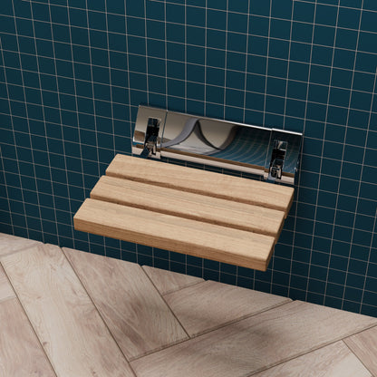 ALFI brand ABS14 14" Folding Teak Wood Shower Seat Bench