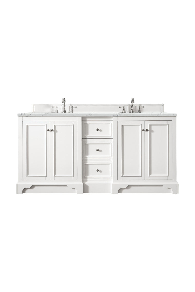 De Soto 72" Double Vanity Cabinet, Bright White