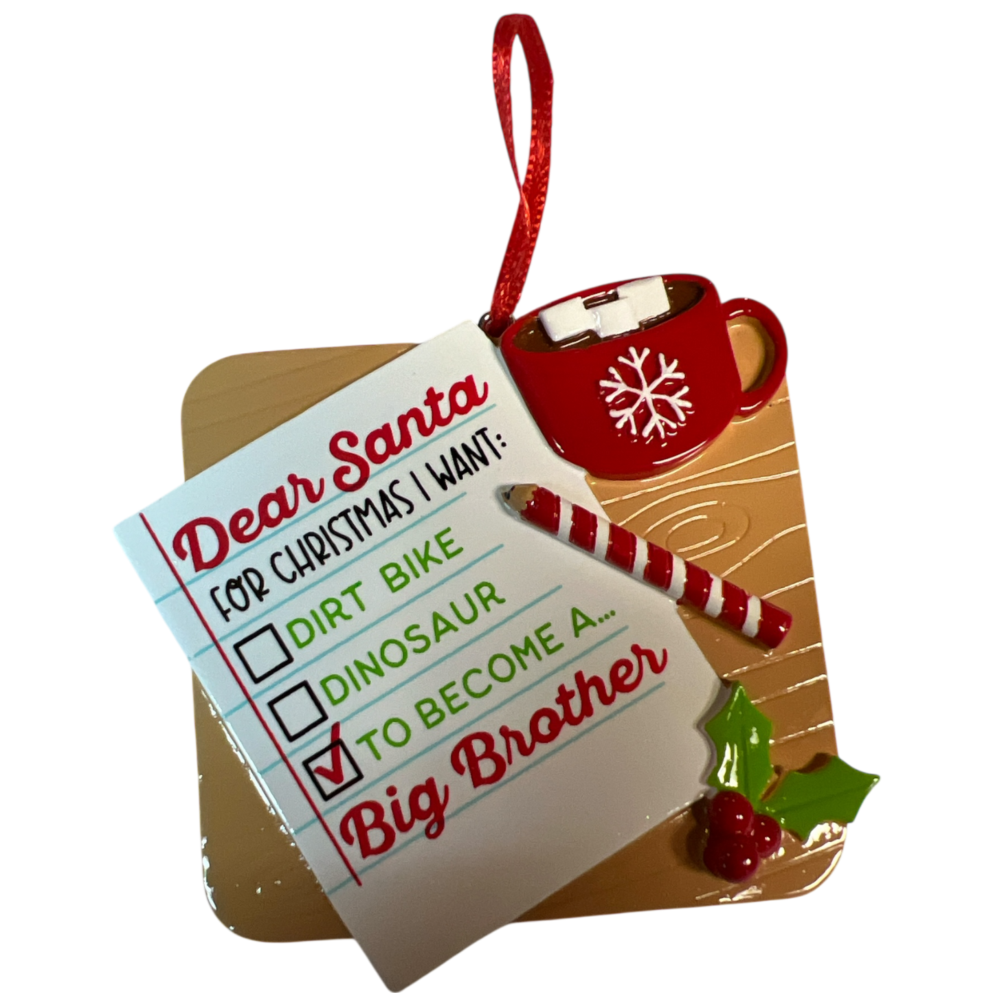 Note to Santa Wishing For Big Brother Ornament