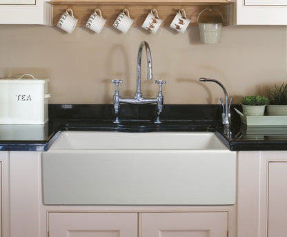 ALFI brand AB3018HS Reversible Smooth / Fluted Single Bowl Fireclay Farm Sink