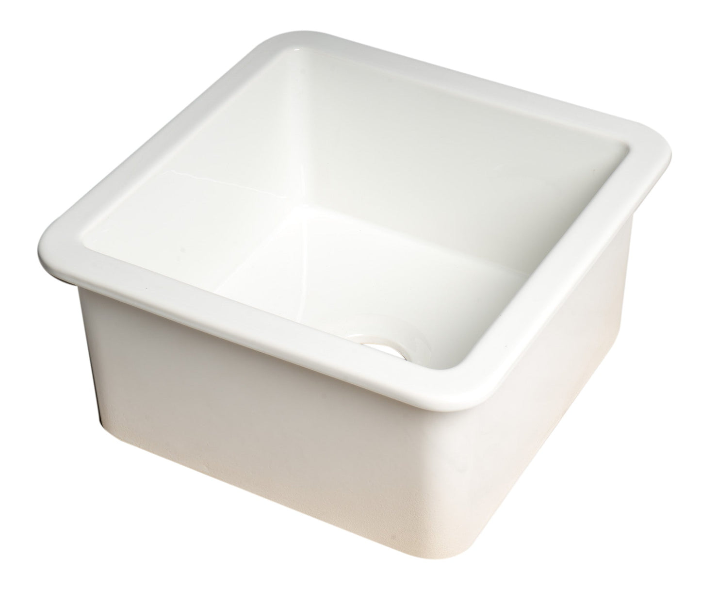 ALFI brand ABF1818S Square 18" x 18" Undermount / Drop In Fireclay Prep Sink