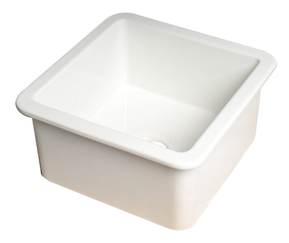 ALFI brand ABF1818S Square 18" x 18" Undermount / Drop In Fireclay Prep Sink