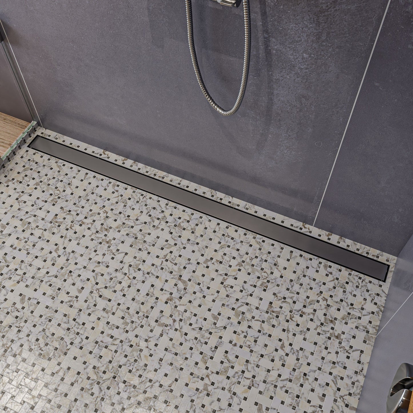 ALFI brand ABLD59B Linear Shower Drain with Solid Cover