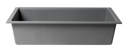 ALFI brand AB3418SBUM 33" Granite Composite Workstation Step Rim Single Bowl Undermount Sink with Accessories