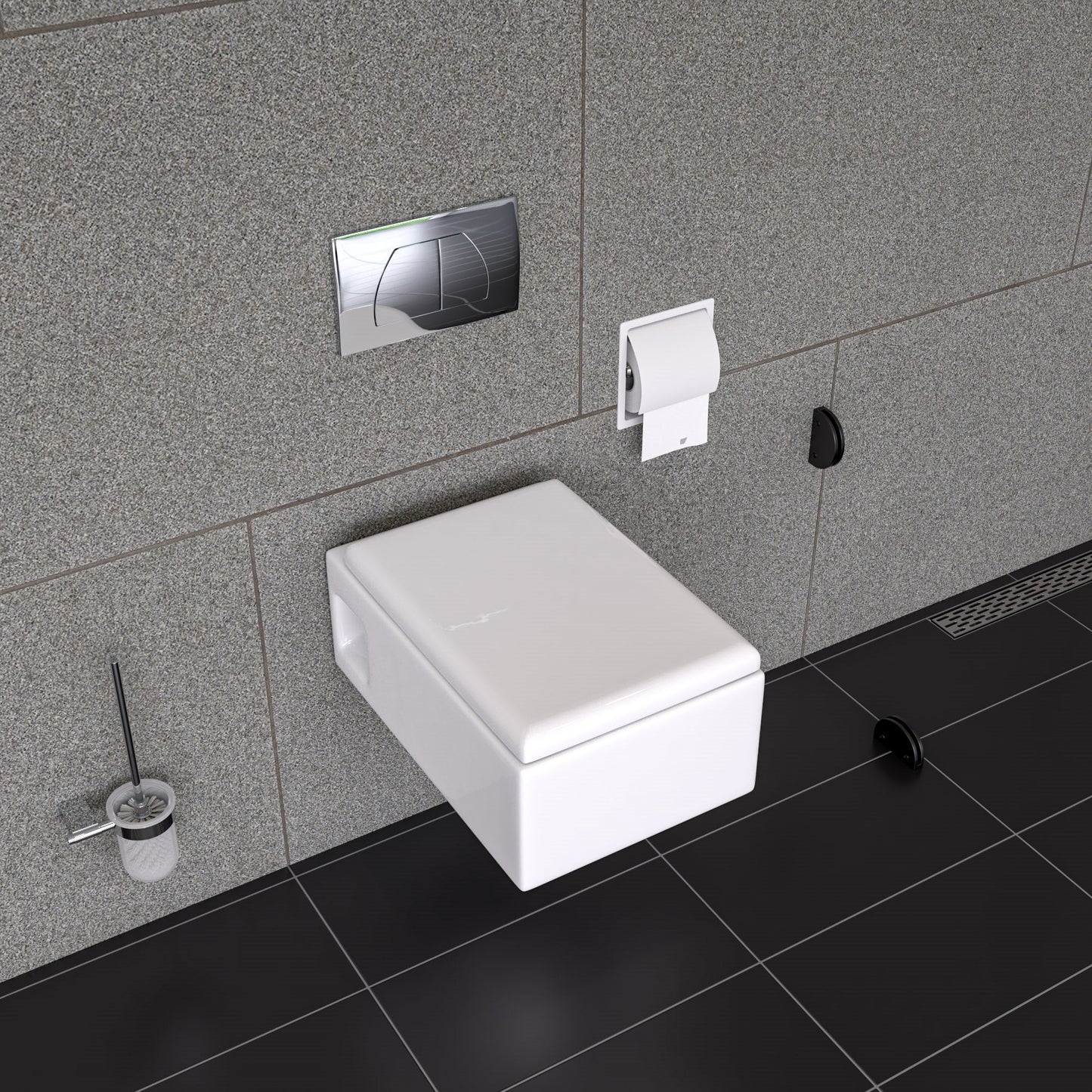 ALFI brand ABTPC77 Stainless Steel Recessed Toilet Paper Holder with Cover