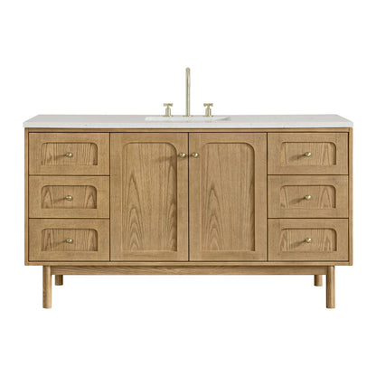 Laurent 60" Single Vanity, Light Natural Oak