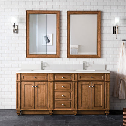 Bristol 72" Double Vanity Cabinet, Bright White