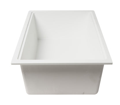ALFI brand AB3418SBUM 33" Granite Composite Workstation Step Rim Single Bowl Undermount Sink with Accessories