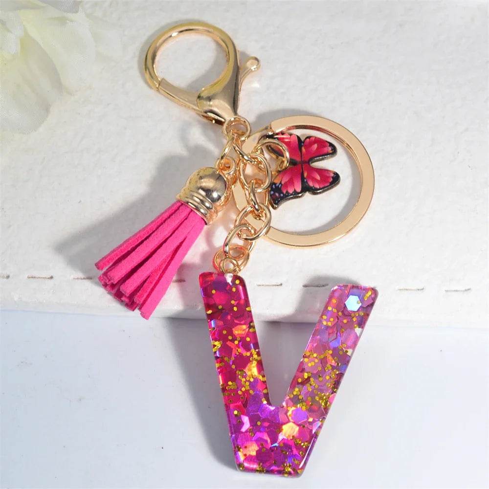 Personalized Butterfly Tassel Keychain 💖
