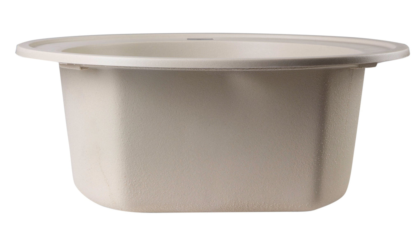 ALFI brand AB2020DI 20" Drop-In Round Granite Composite Kitchen Prep Sink