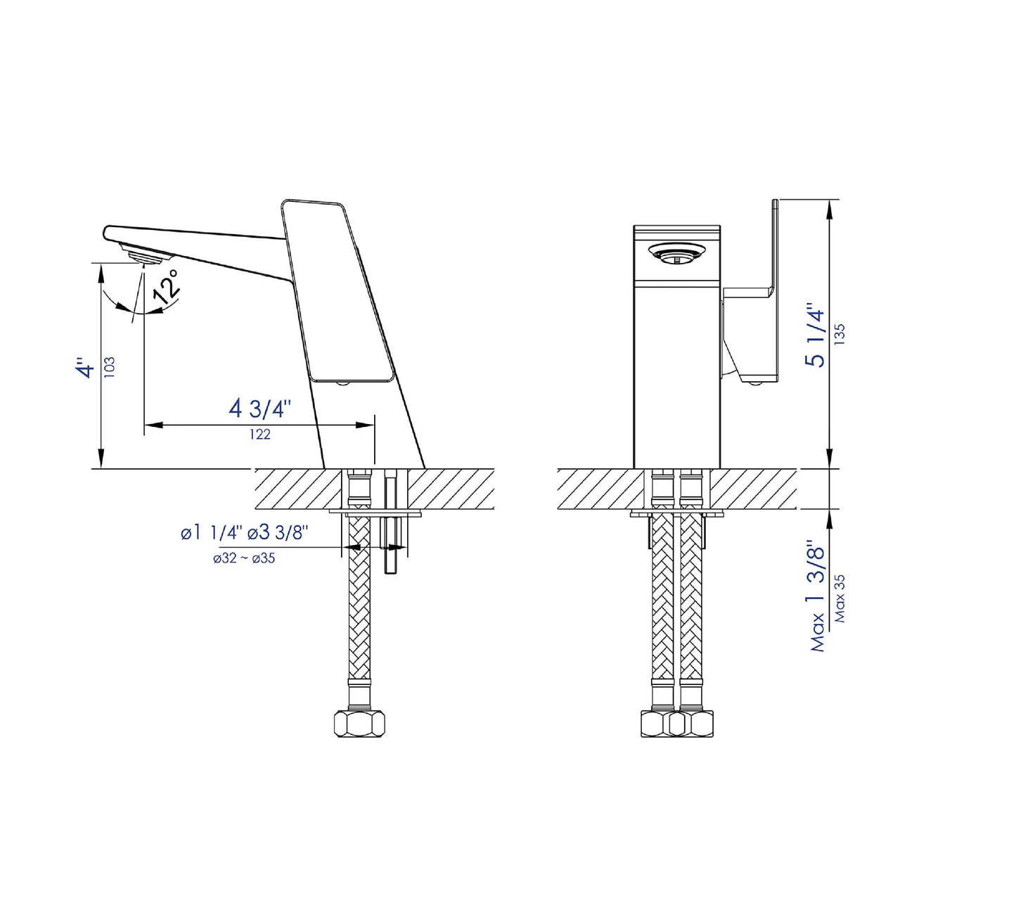 ALFI brand AB1470 Single Hole Bathroom Faucet