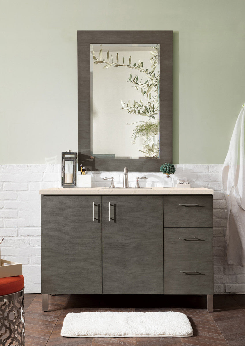 Metropolitan 48" Single Vanity Cabinet, Silver Oak