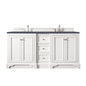De Soto 72" Double Vanity Cabinet, Bright White
