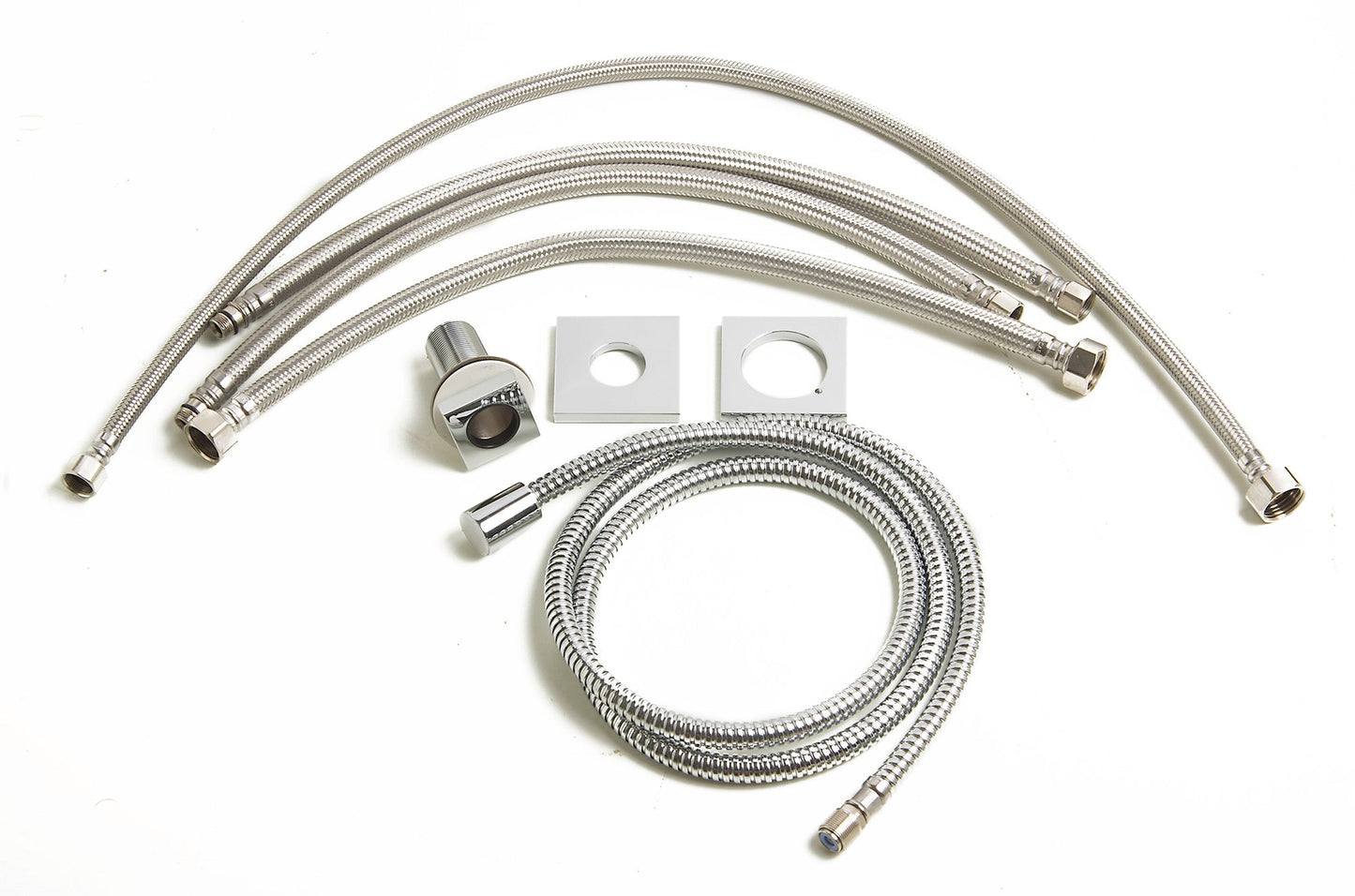 ALFI brand AB2703 Deck Mounted Tub Filler and Round Hand Held Shower Head