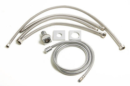 ALFI brand AB2703 Deck Mounted Tub Filler and Round Hand Held Shower Head