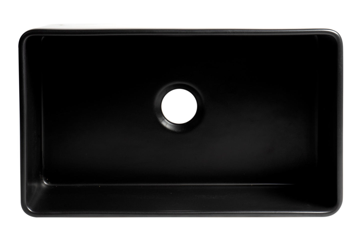 ALFI brand ABF3018 Smooth Apron 30" x 18" Single Bowl Fireclay Farm Sink