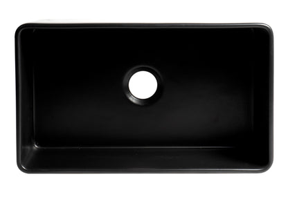 ALFI brand ABF3018 Smooth Apron 30" x 18" Single Bowl Fireclay Farm Sink