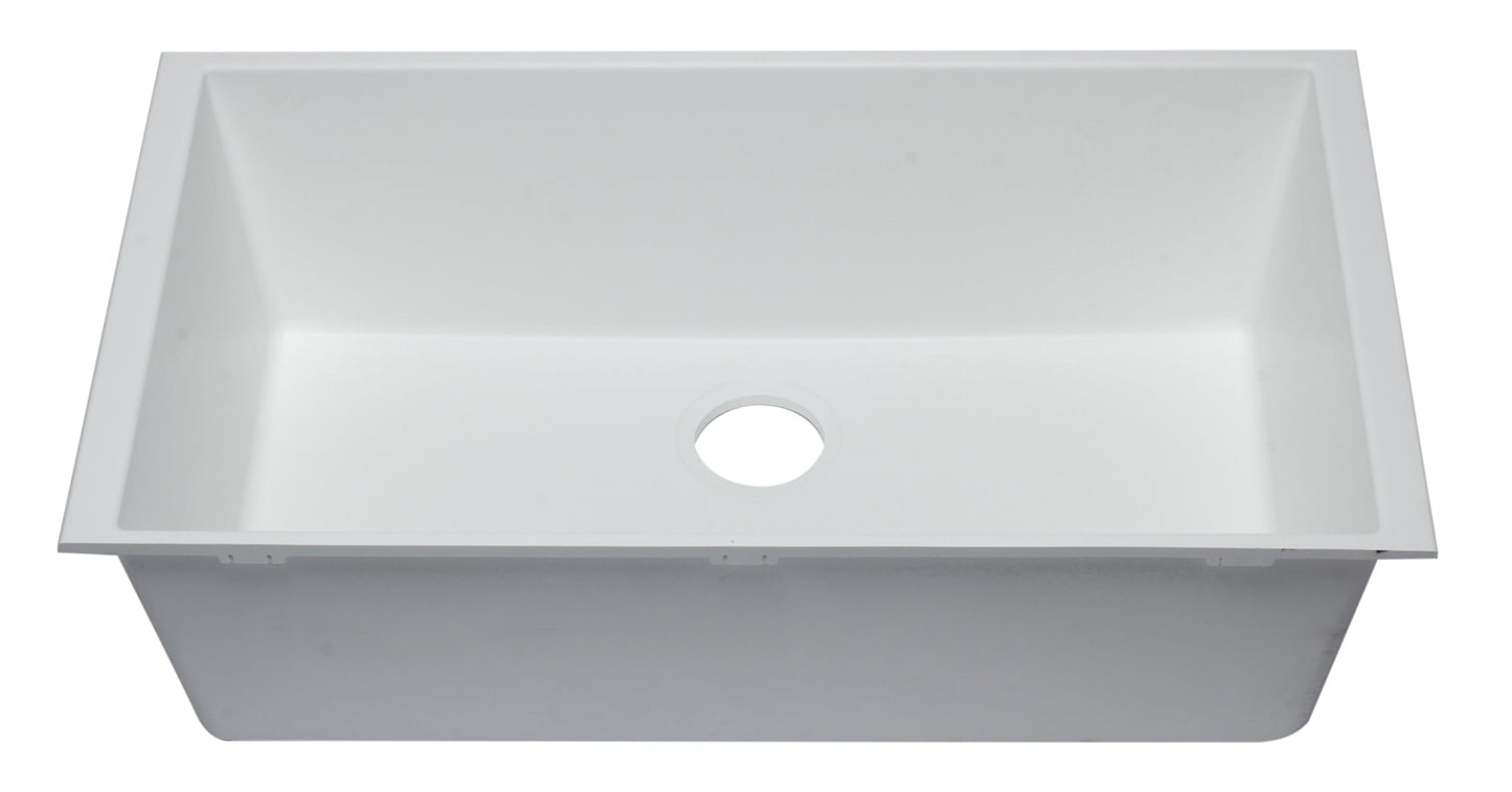 ALFI brand AB3322UM 33" Single Bowl Undermount Granite Composite Kitchen Sink
