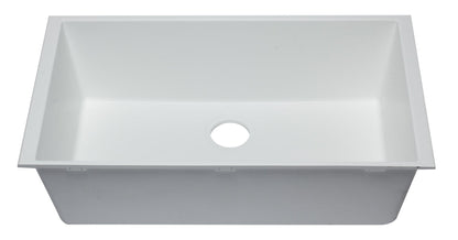 ALFI brand AB3322UM 33" Single Bowl Undermount Granite Composite Kitchen Sink