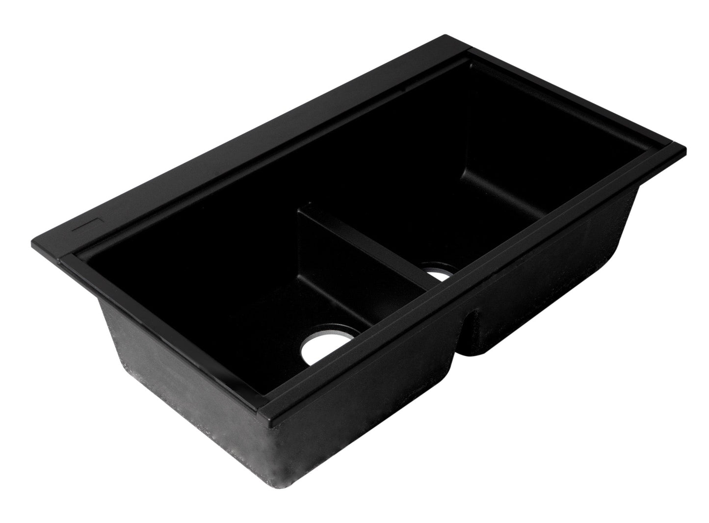 ALFI brand AB3418DBUM 33" Granite Composite Workstation Step Rim Double Bowl Undermount Sink with Accessories