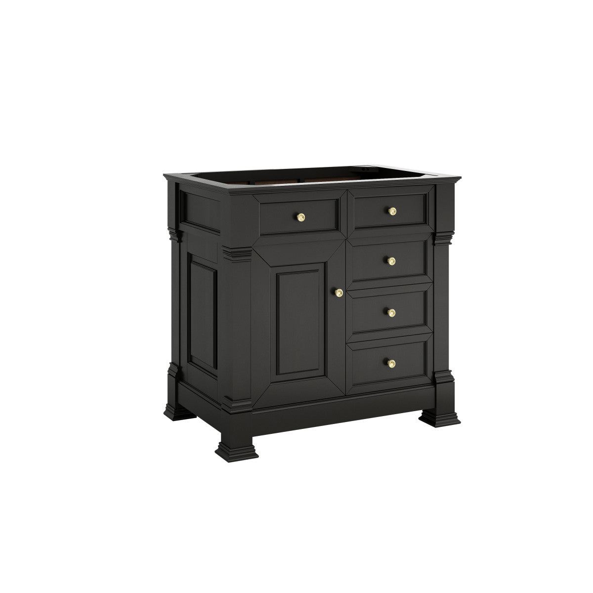 James Martin 547-V36 Brookfield 36” Single Vanity – Black Onyx / Honey Oak / Pearl Charcoal
