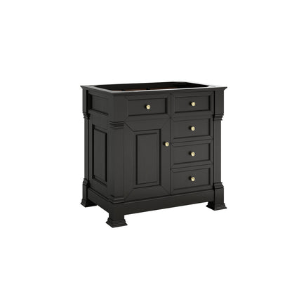 James Martin 547-V36 Brookfield 36” Single Vanity – Black Onyx / Honey Oak / Pearl Charcoal