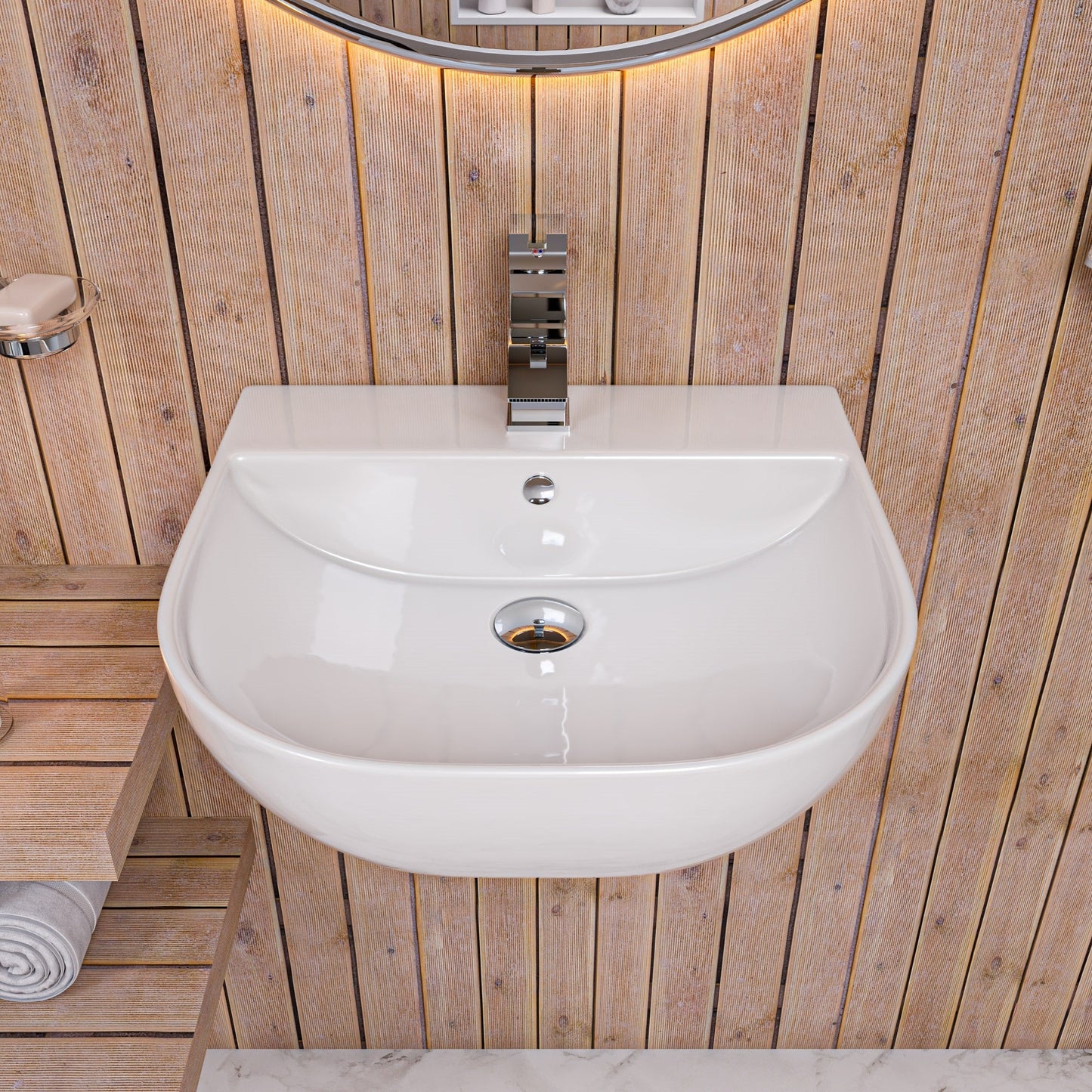ALFI brand AB1258 Square Body Curved Spout Single Lever Bathroom Faucet