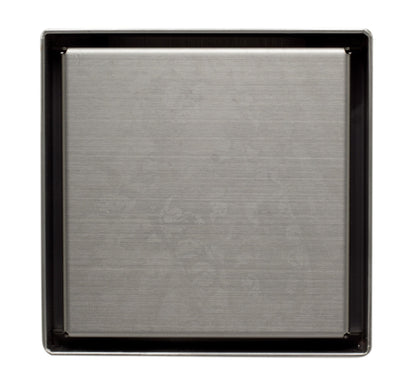 ALFI brand  ABSD55B-BSS 5" x 5" Modern Square Brushed Stainless Steel Shower Drain with Solid Cover