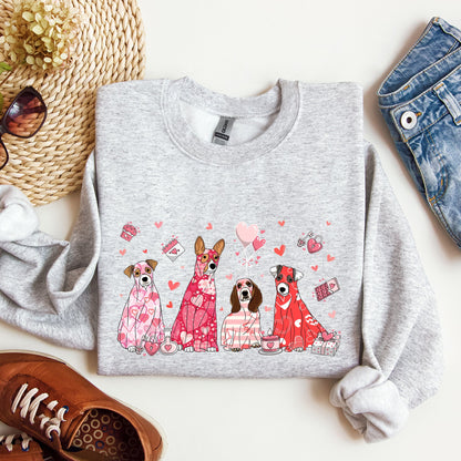 Valentine Ghost Dogs, Sweatshirt, Valentine's Day