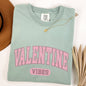Valentine Vibes, Collegiate, College, University, Comfort Colors Tshirt, Valentine's Day