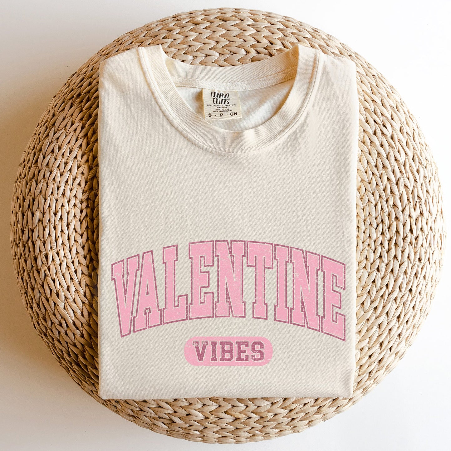 Valentine Vibes, Collegiate, College, University, Comfort Colors Tshirt, Valentine's Day